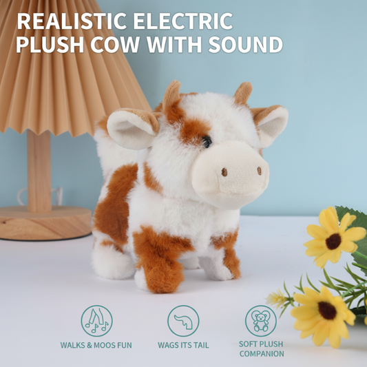 🐂Realistinen sähköinen pehmolelu lehmä äänellä🐂