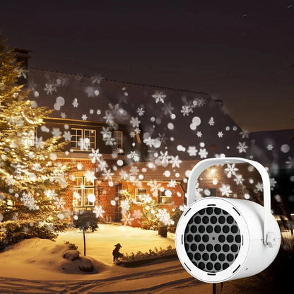 🎄🔥Ulkona käytettävä lumihiutale-joulu-LED-lavavalo, pyörivä kuvio-projektori
