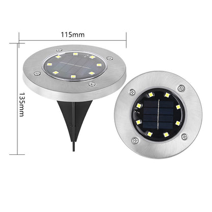 8-LED-aurinkokäyttöiset maavalot ulkopuutarhoihin