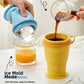 Kokoontaitettava silikoninen jääpallokuppi, jossa on pilli